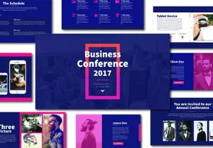 蓝紫炫酷时尚PPT模版Modern Minimal