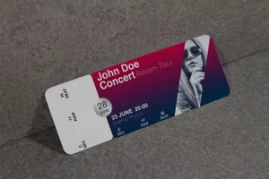 高端逼真质感的高品质音乐会演唱会门票ticket-music-mockup