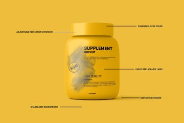 补充蛋白质营养药物瓶子标签样机