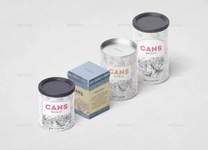 罐子包装设计PSD贴图模板Packaging / Can Mockup