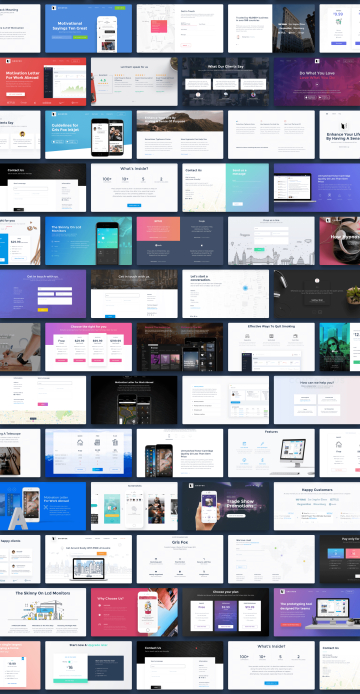80个流行时尚落地页网站模板素材 Gris Fox UI C