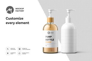 沐浴露外观设计包装样机Pump Bottle Mockup