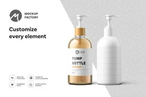 沐浴露外观设计包装样机Pump Bottle Mockup