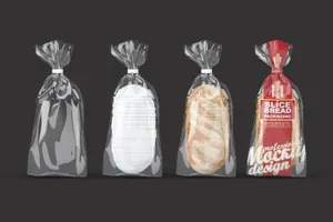 蛋糕店常用面包片真空包装Slice Bread Packaging Mock-Up