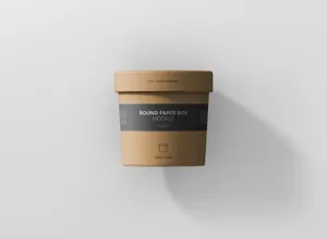 圆形纸质包装盒包装paper-box-mockup-round-small