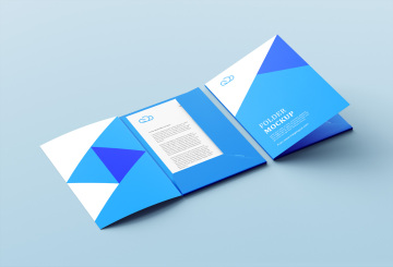 文件夹品牌VI设计提案PSD样机模板素材 Folder mockup