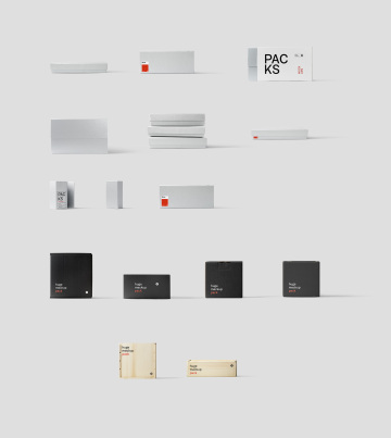 各种高端的纸张盒子设计样机BPK , Box Mockups