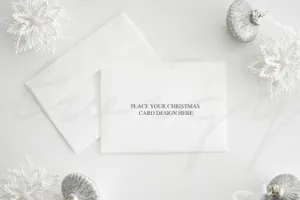 圣诞节节日卡片样机 Holiday Card Mockup landscape