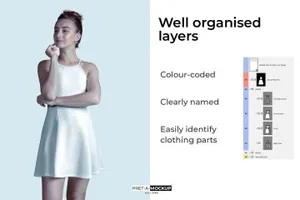 短款连衣裙服饰样机展示模板Short Dress Mockup