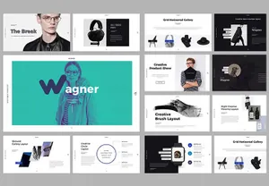 高端简约数码产品幻灯片模板 Wagner