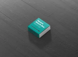 火柴盒子设计高分辨率Square Match Box Mockup