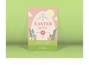 海报展示PSD贴图模板Easter Egg Hunt Flyer