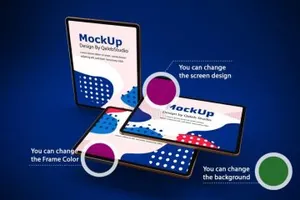 时尚简约品牌逼真不同角度iPad Pro智能对象Floating iPad Pro