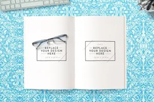 画册杂志设计展示样机 Portrait Brochure Mockups