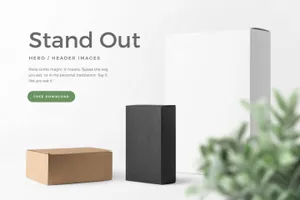 产品纸盒包装盒礼品盒组合场景展示效果图VI智能贴图PS样机素材