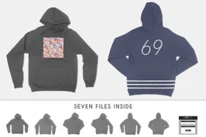 卫衣图形设计样机 6 Hoodie Sweatshirt Apparel Mockups