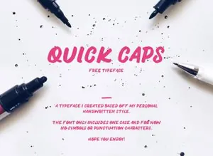 一款圆润手写风格英文字体Quick Caps Free Typeface 精选字