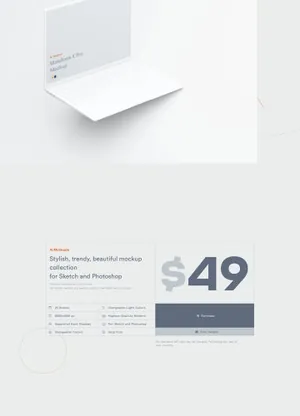 极简主义白色纯粹环境N. Mockups