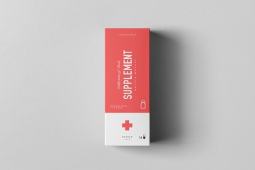 时尚高端逼真质感的高品质高端药品包装supplement-bottle-box-mock