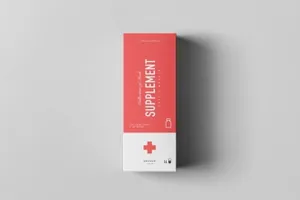 时尚高端逼真质感的高品质高端药品包装supplement-bottle-box-mock