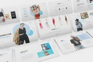 时尚高端流行风格的lookbook Google Slides谷歌幻灯片演示