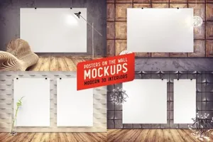 时尚的海报设计室内常用样机 Trendy interiors scenes