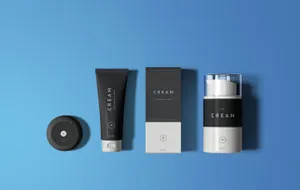 护肤品化妆品小瓶软管包装纸盒展示效果图