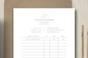 简单的工作室收据模板 Simple Studio Invoice Template