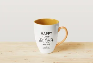 陶瓷杯马克杯水杯品牌形象展示效果图VI智能贴图