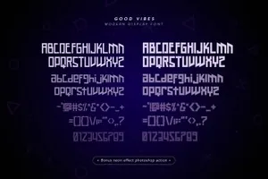 霓虹灯时尚英文字体 Good Vibes Modern Display Font
