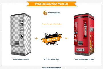 自动贩卖机包装或广告设计展示样机Vending-Machine