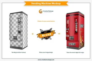 自动贩卖机包装或广告设计展示样机Vending-Machine