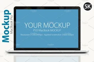 正面的 MacBook Pro 样机 MacBook Pro Mockup