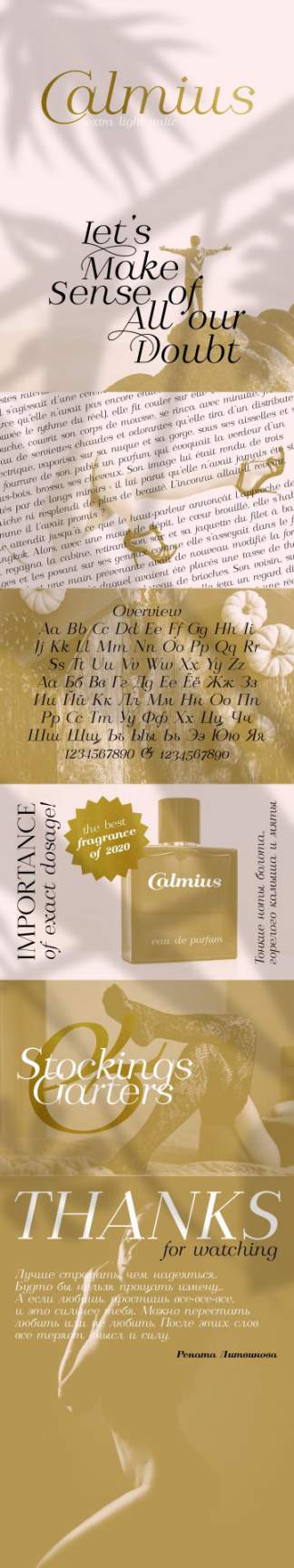 优雅的现代衬线英文字体 Calmius EL Italic