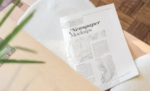 时尚高端逼真质感的高品质房地产报纸广告VI设计样机展示模型