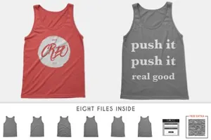 美式背心设计样机 Tri-Blend Tank-Top Unisex Mockups