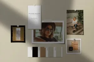 简约优雅时尚高端社交媒体banner海报照片VI样机展示模型