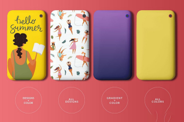 简约手机壳俯视图保护外壳品牌形象展示效果图