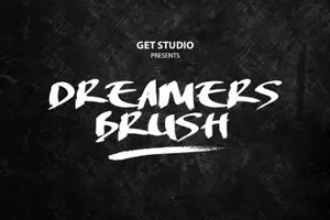 手绘笔刷英文字体Dreamers Brush – Free Font 精选字体