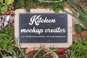 高品质的厨房展示模型下载 Kitchen mockup creator