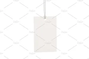 服装标签样机 Clothes label tag blank white mockup