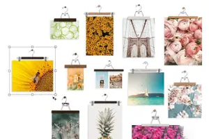 照片打印衣架悬挂照片宣传单页展示效果图VI智能贴图