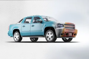 高品质的少见稀有4X4皮卡车体广告pickup-truck-mock-up