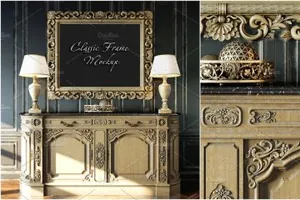 经典复古室内画框样机 Classic Interior Frame Mockup