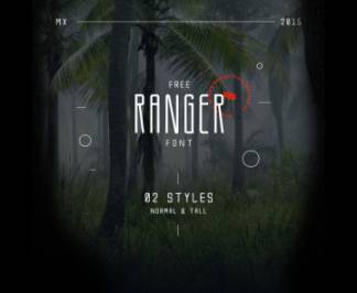 纤细拉长无衬线英文字体Ranger Free Font