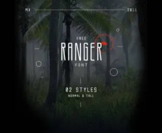 纤细拉长无衬线英文字体Ranger Free Font