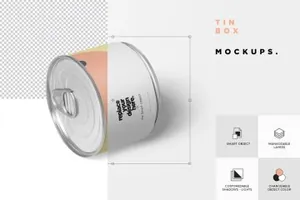 食品罐头包装样机模板Packaging Mockups