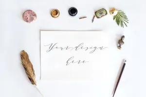 信纸手写场景样机 Bandle 8 mockup. Calligraphy