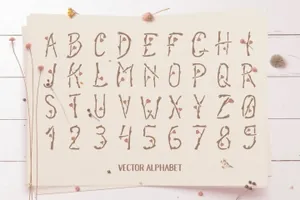 优雅简约时尚清新可爱情人节爱心英文字体插画集合