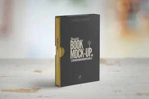 高品质的时尚高端精装书籍 book-mock-up-slipcase-edition
